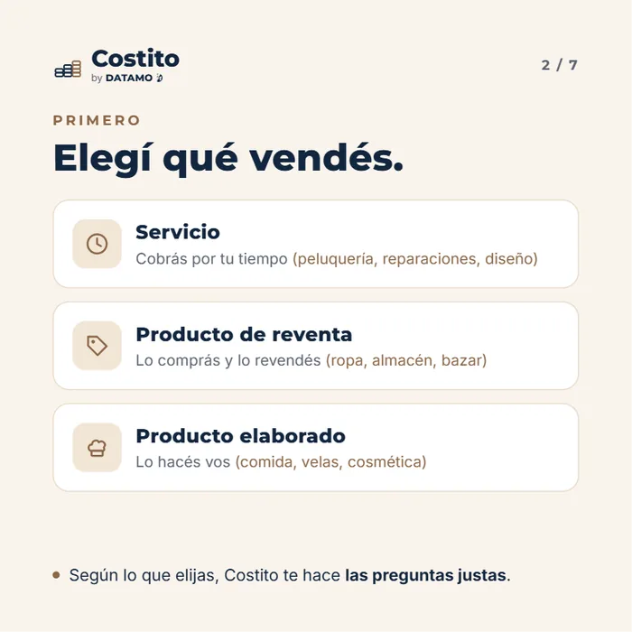 Costito: elegí qué vendés
